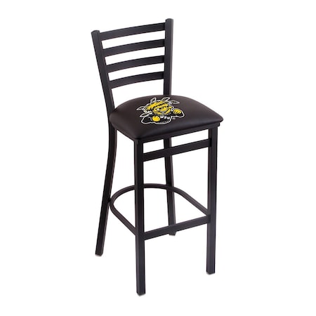 Holland Bar Stool Co 30" Blk Wrinkle Wichita State Stationary Bar Stool, Ladder Back L00430WichSt