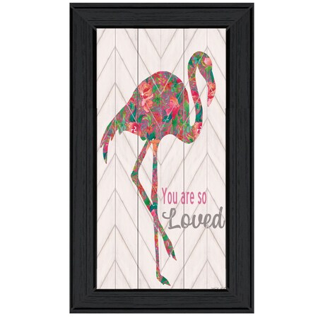 You are so loved Flamingo Black Framed Print Wall Art