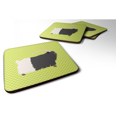 Carolines Treasures Welsh Black-Necked Goat Green Foam Coaster, Set of 4 BB7713FC