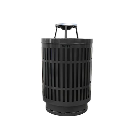 Witt Industries Black Outdoor Receptacle with Laser Design with Ash Top MAS40P-AT-BK
