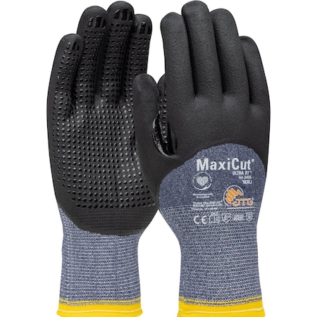 Atg Seamless Knit A3 Engineered Yarn Glove w/Premium Nitrile Coated MicroFoam Grip on Palm, Finger, 12PK 9444