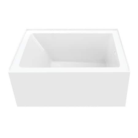 Kingston Brass 48" Acrylic Rectangular 3-Wall Alcove Tub, Right Hand Drain, Glossy White VTAP4836R22