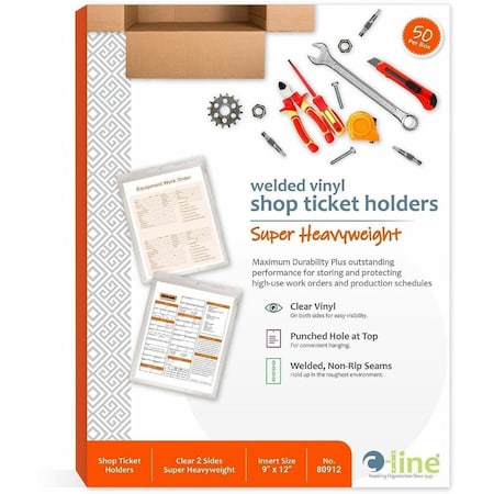 C-Line Products Shop Ticket Holder, Clear, 9 x 12", PK50 80912
