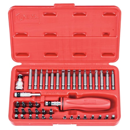 Genius Tools 43 Pc. 1/4in Hex Bit Screwdriver Set SC-243