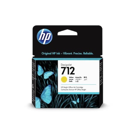 Hp 712 (3ED69A) DesignJet T210, T230, T250, T650 Series Yellow Ink Cartridge (29 ml) 3ED69A
