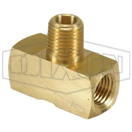 Dixon Branch Tee, 1/4 in Nominal, MNPTF x FNPTF End Style, Brass, Import 3240404C