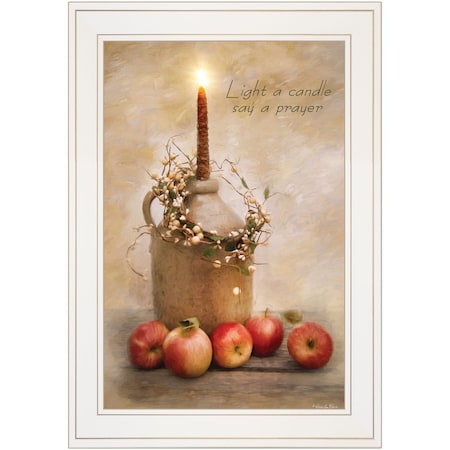 Homeroots Say A Prayer 1 White Framed Print Wall Art 405534