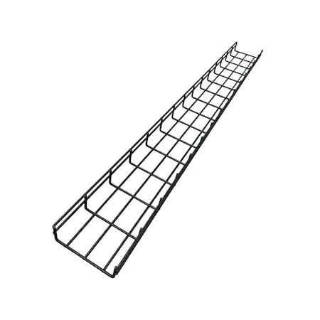 Kable Kontrol Wire Mesh Cable Tray, 6 in W x 2 in D x 10 in L, Black Coated, 60PK KK-6X2X10-BK-60