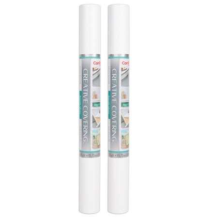 Con-Tact Brand Creative Covering Adhesive Covering, White, 18in. x 16 ft., 2PK 16F-C9A952-06