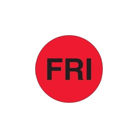 Bubblefast 2'' Circle - ''FRI'' Fluorescent Red Days of the Week Labels BFDL6542
