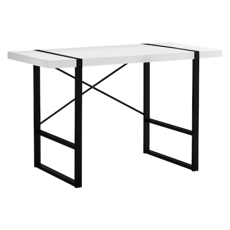 Homeroots 49" White and Black Computer Desk 333473
