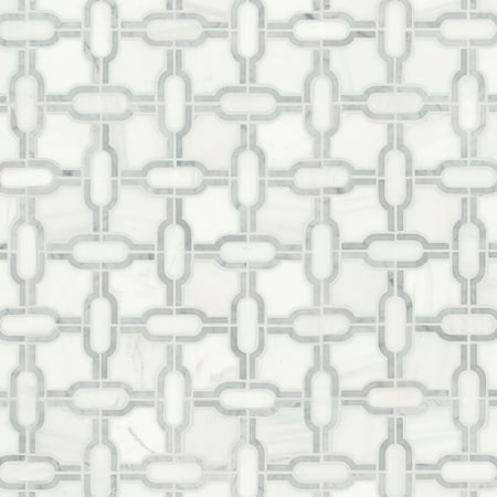 Msi Bianco Gridwork 12 in. x 12 in.  Polished Marble Mesh-Mounted Mosaic Tile, 10PK ZOR-MD-0511