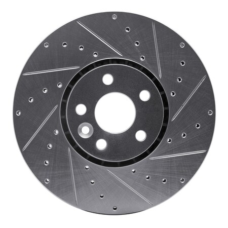 Dynamic Friction Co DFC Brake Rotor - Drilled and Slotted - Silver 631-27043R