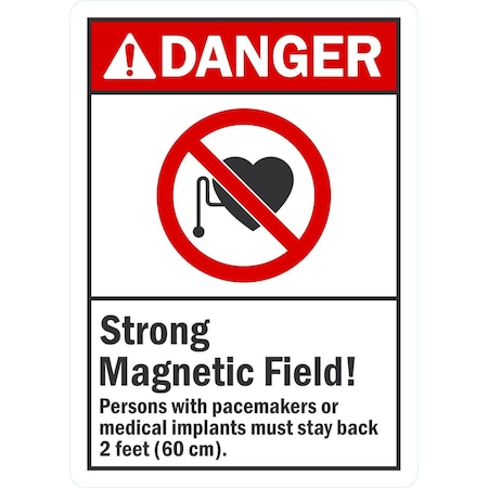 Lyle Danger Strong Magnetic Field! Persons With Pacemakers, 10x14, Non-Reflective, White G-1398-PL_10x14