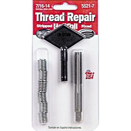 Sw Anderson HARDWARE Universal; 7/16 Inch-14 Thread Size; With 6 Heli-Coil Inserts/ Installation Tool/ Tap 5521-7