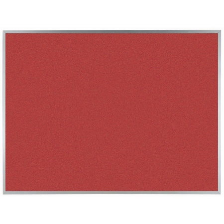 Aarco VIC Cork Bulletin Board w/ a Clear Satin Anodized Aluminum Frame, Hot Salsa Red 36''Hx48''W DW3648210