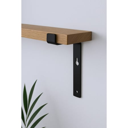 Homeroots 7" Set Of Two Black Metal Wall Mounted Shelf Brackets 634530