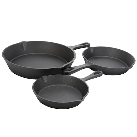 Gibson Home Addlestone 3 Piece Pre-Seasoned Cast Iron Skillet Set 127888.03R