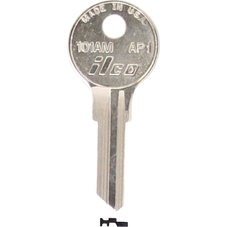 Ilco APS Nickel Plated File Cabinet Key AP1 / 101AM, 10PK IAL2529612B