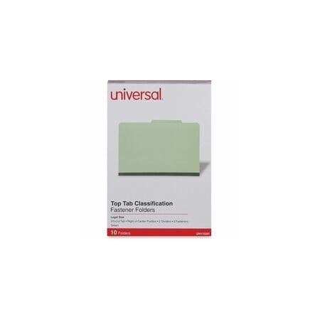 Universal Classification Folder, Legal, Green, 10PK UNV10281