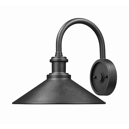 Z-Lite RLM 1-Light Outdoor Wall Light, 12 in W x 11.25 H, Sand Black 5021M-BK