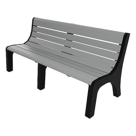 Ultrasite Outdoor Bench, 72 in L, Gray PB 6GRANEW