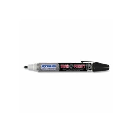 Dykem High Purity Marker, Black, Medium, Threaded Cap, 12PK 253-44404