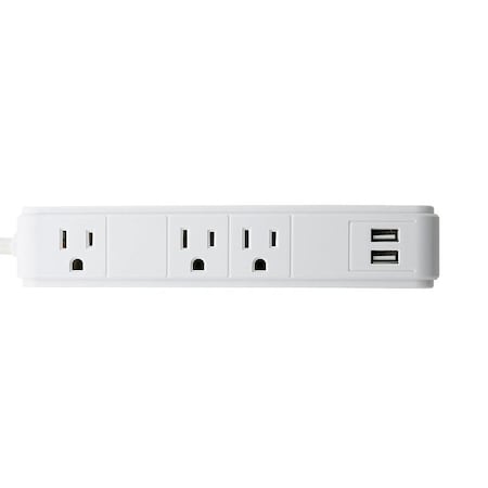 Powerzone Outlet Strip, Surge, 3 Outlet(s) White ORPBSU061