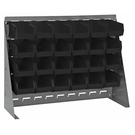 Quantum Storage Systems BENCH RACK 27in W/24 BLACK BINS QBR-2721-220-24BK