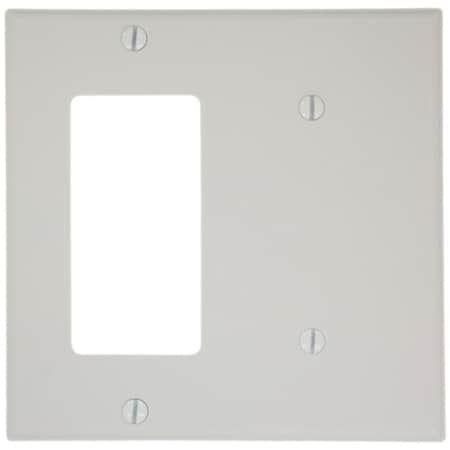 Leviton Faceplate, Number of Gangs: 2 Thermoset, White 80708-00W