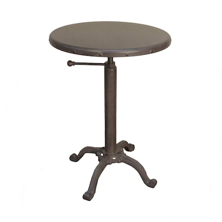Homeroots 22" Industrial And Inustrial Iron Round End Table 493235