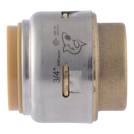 Sharkbite Max End Cap, 3/4 in PTC, Brass, 250 psi Pressure UR518A