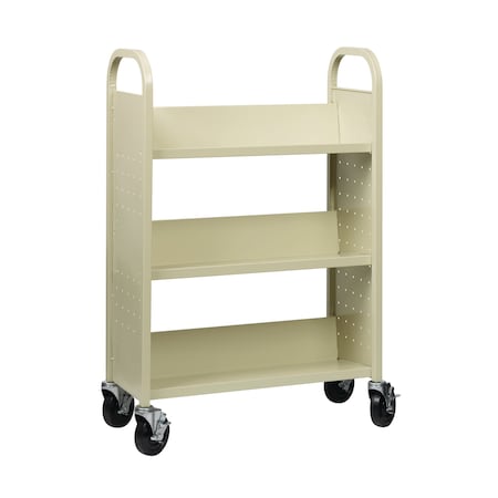 Hirsh Hirsh Single-sided Mobile Book Cart for Schools, Putty 21788