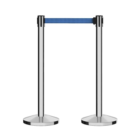 Pittman Belt Barrier Posts, Blue, 118.11 in Length, 33.46 in Post Height, Stainless Steel 741501