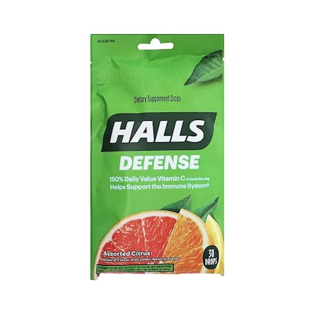 Halls Defense Cough Drops 2.25 Citrus, 30PK 1235455