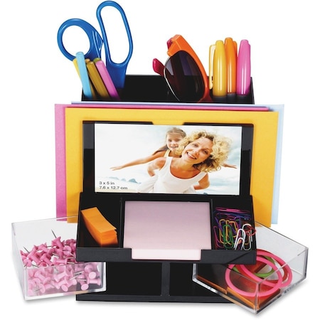 Officemate VersaPlus Desk Organizer, 6.19 x 6.31 x 5.5, Black 23112