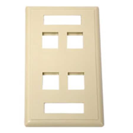 Fasttrack 4-Port Multimedia Keystone Wall Plate - Ivory FA259199