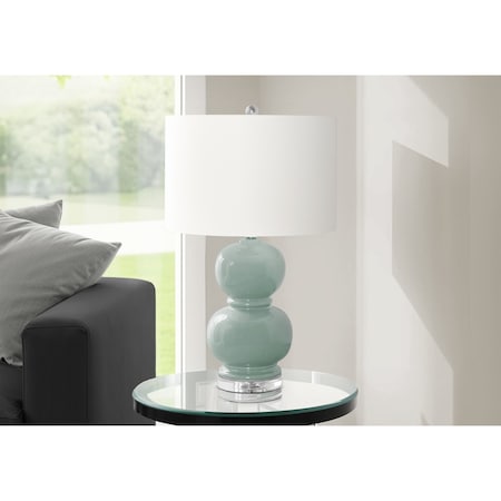 Monarch Specialties Lighting, 25''h, Table Lamp, Blue Ceramic, Ivory / Cream Shade, Contemporary, Modern I 9743