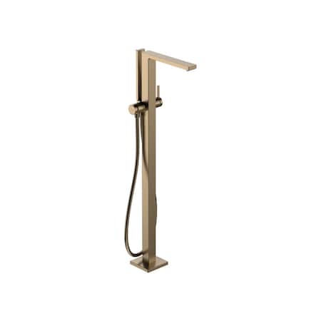 Hansgrohe Tecturis E Freestanding Tub Filler with 1.75 GPM Handshower in Brushed Bronze 73445141