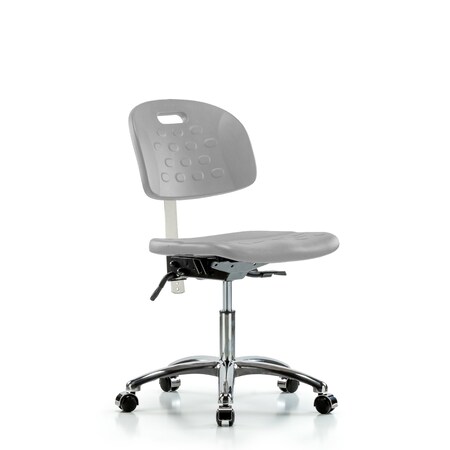 Blue Ridge Ergonomics Class 10 Polyurethane Clean Room Chair-Desk Height with Casters in Gray Polyurethane CLR-HPDHCH-CR-T0-A0-CC-GRY