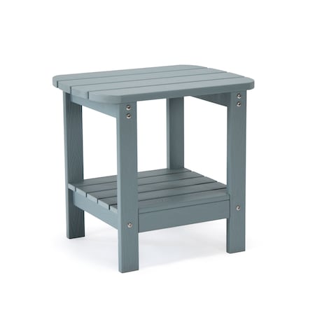 Homeroots 15" Aqua Plastic Outdoor Side Table 543730