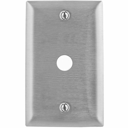 Hubbell Wiring Device-Kellems Wallplates and Boxes, Metallic Plates, 1- Gang, 1) .64" Opening, Standard Size, Stainless Steel SS11