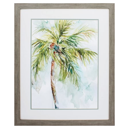 Homeroots 27" X 33" Woodtoned Frame Palm Breezes I 366013