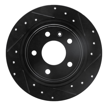 Dfc Premium Black Drilled & Slotted Brake Rotor, Disc Brake Rotor, 633-47044R