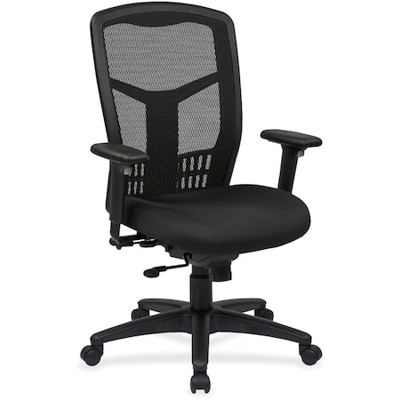 Office Star Managerial Chair Desk Chair, Adjustable Arms, 18-1/4" to 22" Height, Fabric, Black 90662-30