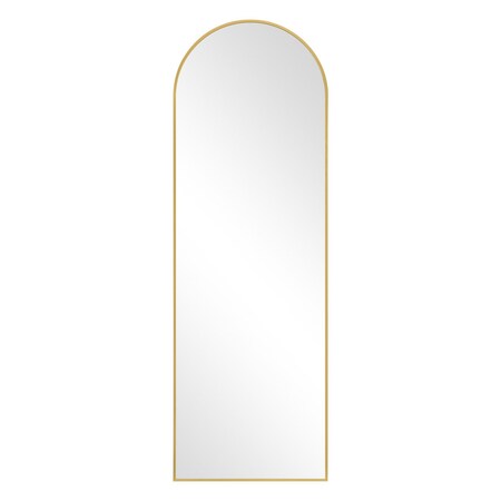 Homeroots 64" Gold Metal Arch Freestanding Framed Standing Mirror 719497