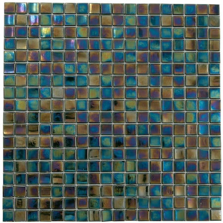 Apollo Tile Skosh 11.6inx11.6in Glossy Rainbow Green Glass Mosaic Wall and Floor Tile 18.69 sqft/case, 20PK APLNB88GN437A