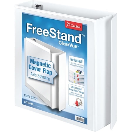 Cardinal Brands EASYOPEN FREESTAND BINDER WITH LOCKING SLANT-D RINGS, 2in CAPACITY, WHITE 43120
