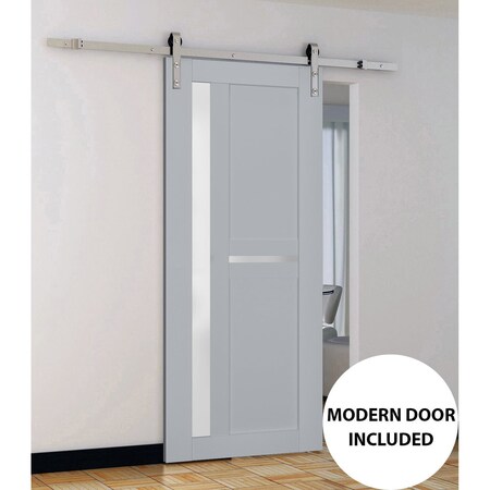 Sartodoors Sturdy Barn Door Grey Solid Core Modern Interior VEREGIO7288BD-S-GRE-18