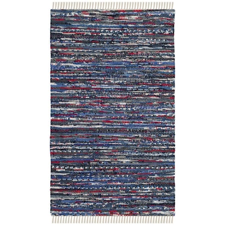 Safavieh Rag Rug Accent Area RugBlue & Multicolor 2 ft.-6 in. x 4 ft. RAR128B-24